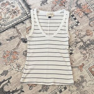 White and Black Striped Tank Top